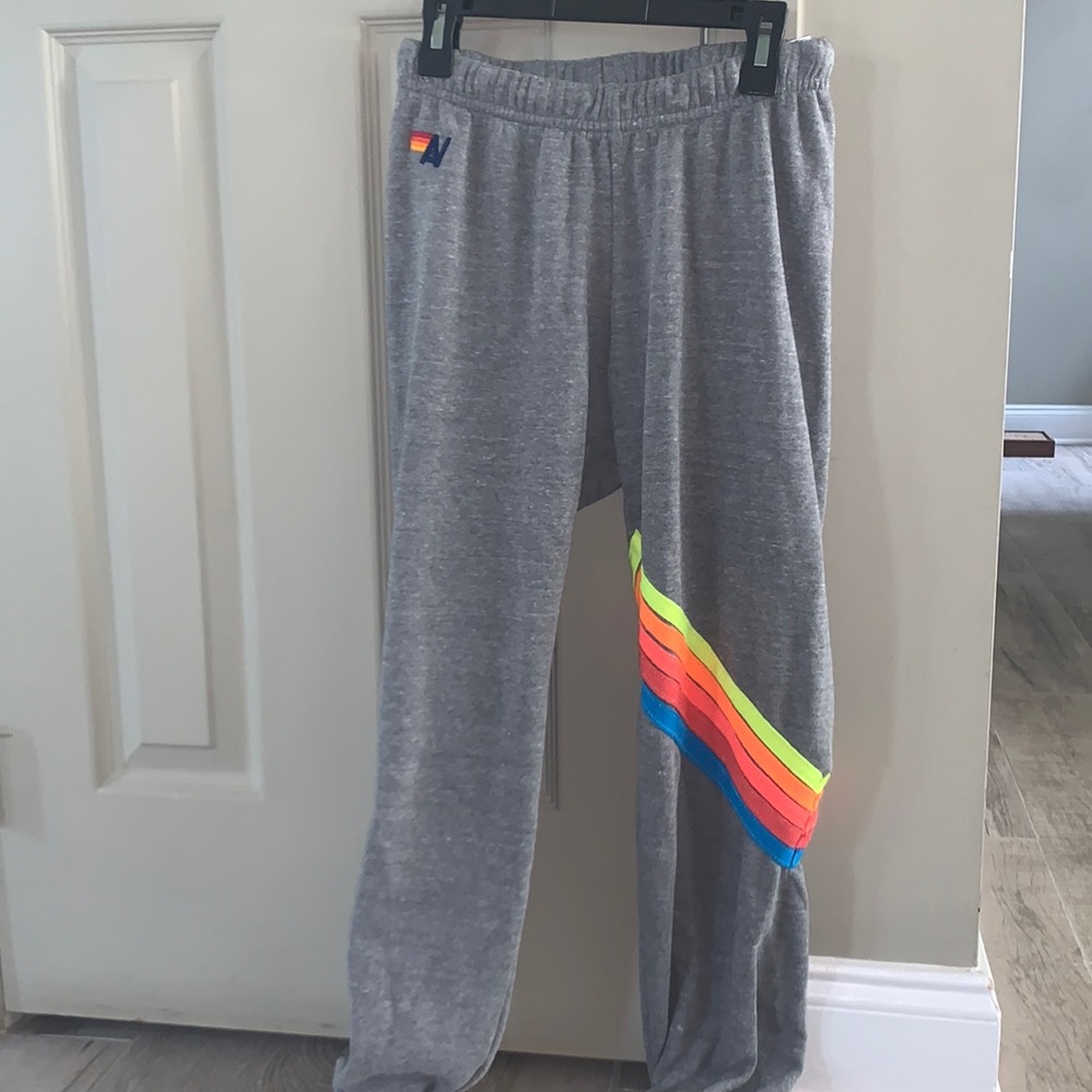 Aviator Nation 5 stripe sweatpants grey